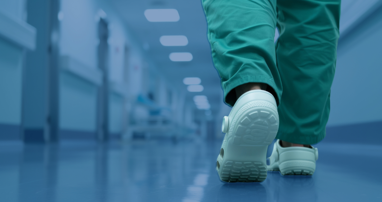 nurse walking in hospital